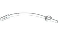 Bar Curved with Axle End and 1 x 1 Round Plate in White