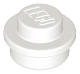 Plate Round 1 x 1 with Solid Stud in White