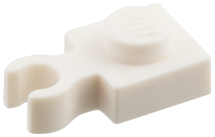 Plate Special 1 x 1 with Clip Vertical [Thin Open O Clip] in White