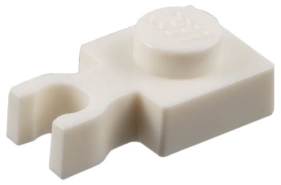 Plate Special 1 x 1 with Clip Vertical [Thin U Clip] in White