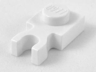 Plate Special 1 x 1 with Clip Vertical [Thick U Clip] in White