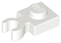 Plate Special 1 x 1 with Clip Vertical [Thick Open O Clip] in White