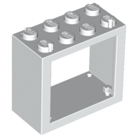 Window 2 x 4 x 3 Frame with Solid Studs in White