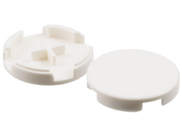 Tile Round 2 x 2 with Bottom Cross in White