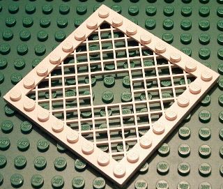 Plate Special 8 x 8 with Grille [2 x 2 Diamond Opening Center] in White