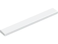 Tile 1 x 8 with Groove in White