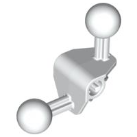 Large Figure Skeletal, Limb, Angular 90°, 4 x 4 x 2 with 2 Ball Joints, and Axle Hole in White