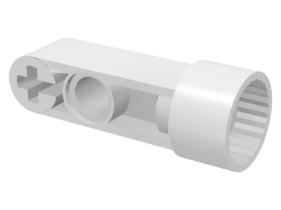 Technic Rotation Joint Socket with 3L Thick Beam in White