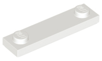 Plate Special 1 x 4 with 2 Studs with Groove [New Underside] in White