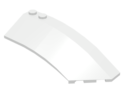Brick Wedged, Curved 8 x 3 x 2 Open Right in White