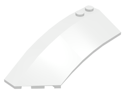 Brick Wedged, Curved 8 x 3 x 2 Open Left in White