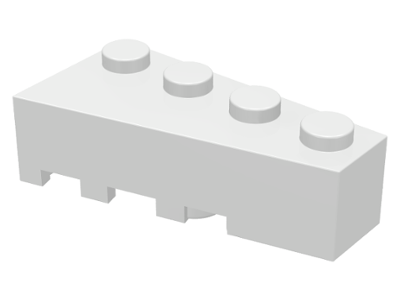 Brick Wedged, Angled 4 x 2 Right in White