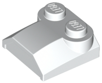 Brick Curved 2 x 2 x 2/3 Two Studs and Lip End in White