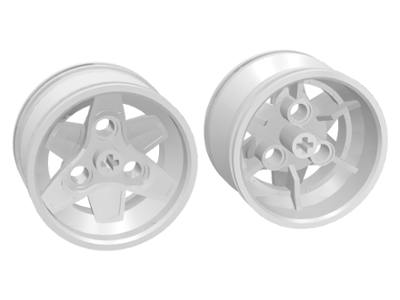 Wheel 43.2 x 26 Technic Racing Small with 3 Pinholes in White