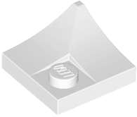 Plate Special 2 x 2 with Double Inverted Curve, 1 Stud in White