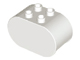 Duplo Brick 2 x 4 x 2 Rounded Ends in White
