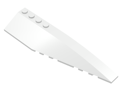Brick Wedged, Curved 12 x 3 Right in White