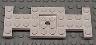 Vehicle Base 4 x 10 x 2/3 with 2 x 2 Recessed Center with Center Hole, 1 x 2 Cutouts (Early Version) in White