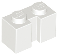 Brick Special 1 x 2 with Groove in White