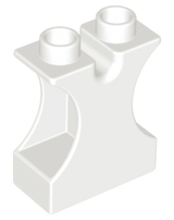 Duplo Brick 1 x 2 x 2 with Side Cutouts and Channel in Top in White