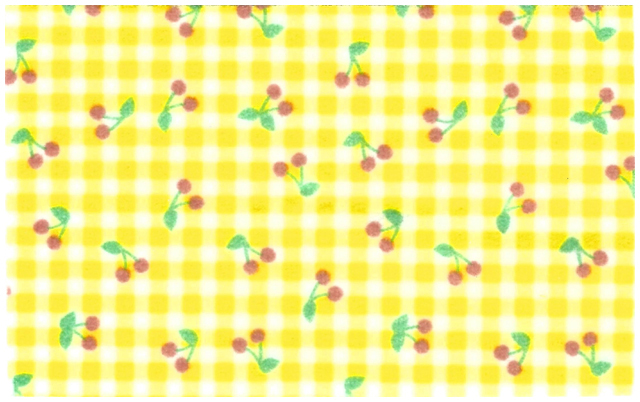 Belville, Rug / Mat 7 x 12, Checks and Cherries Print in White