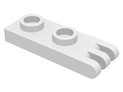 Hinge Plate 1 x 2 with 3 Fingers [Hollow Studs] in White
