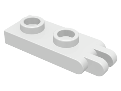 Hinge Plate 1 x 2 with 2 Fingers and Hollow Studs in White