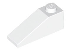 Brick Sloped 33° 3 x 1 in White