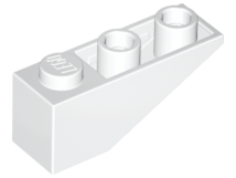 Brick Sloped Inverted 33° 3 x 1 with Internal Stopper and No Front Stud Connection in White