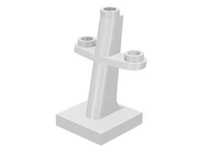 Boat, Mast 2 x 2 x 3 Inclined with Stud on Top and Two Sides in White