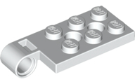 Hinge Plate 2 x 4 with Pin Hole with 2 Holes - Top in White