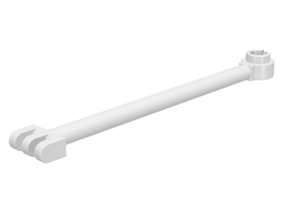Hinge Bar 8L with 3 Fingers and Open End Stud in White