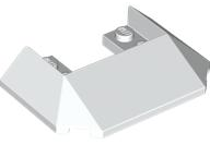 Brick Wedged, Sloped 45° 6 x 4 Double / 33°, 9 Bottom Tubes [Train Roof] in White