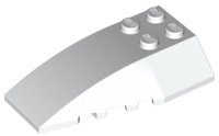 Brick Wedged, Curved 6 x 4 Triple in White