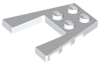 Wedge Plate 4 x 4 with 2 x 2 Cutout in White