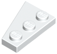 Wedge Plate 3 x 2 Right in White