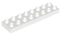 Duplo Plate 2 x 8 in White