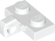 Hinge Plate 1 x 2 Locking with 1 Finger on Side, without Groove in White
