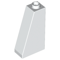 Brick Sloped 75° 2 x 1 x 3 with Hollow Stud in White