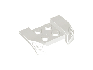 Mudguard 2 x 4 with Molded Headlights in White