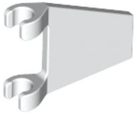 Flag 2 x 2 Trapezoid with Flat Area between Clips in White