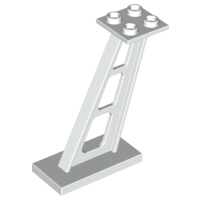 Support 2 x 4 x 5 Stanchion Inclined [5mm wide posts] in White