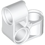 Technic Pin Connector Perpendicular 2 x 2 Bent in White