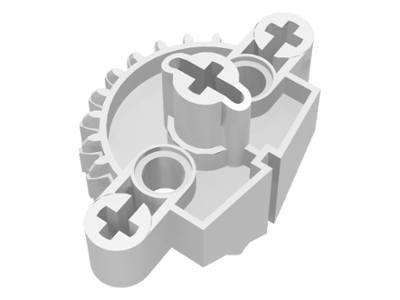 Large Figure Skeletal, Torso, Gear 9 Tooth with 3 Axle Holes and 2 Holes (Matoran) in White
