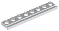 Plate Special 1 x 8 with Door Rail in White