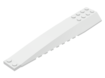 Brick Wedged, Curved 16 x 4 Triple with Inner Ridges in White