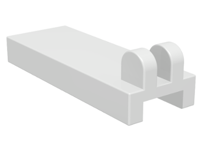 Hinge Tile 1 x 2 1/2 with 2 Fingers on Top in White