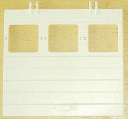 Garage Door 1 x 12 x 9 with Three Windows, Locking Dual 2 Finger Hinges in White