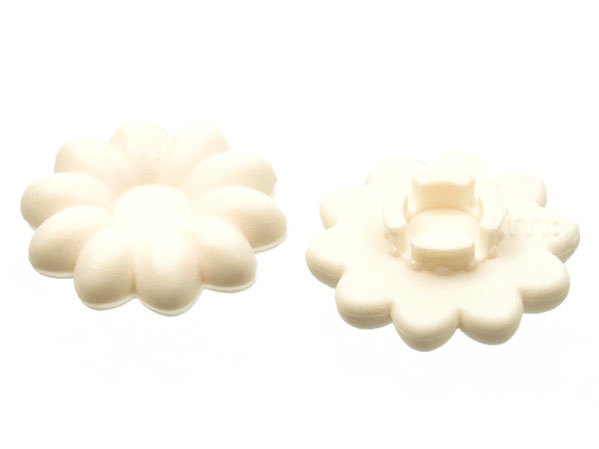 Clikits Icon, Flower 2 x 2 Small, 10 Petals with Pin [Frosted] in White