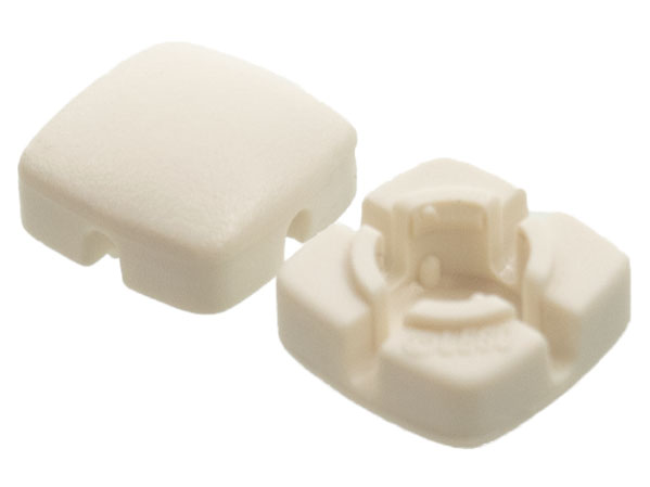 Clikits Icon, Square 2 x 2 Small, with Hole [Frosted] in White
